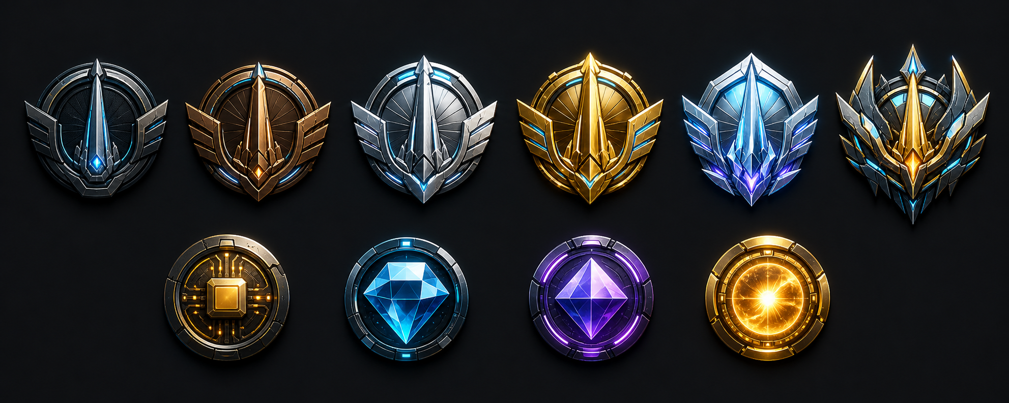 Wattspire league badges and currency icons